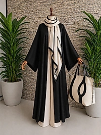 Zara Krepten Siyah Abaya