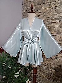 Kısa Kimono Floş Saten Kumaştan Kiloş Kesim Özel Tasarım.