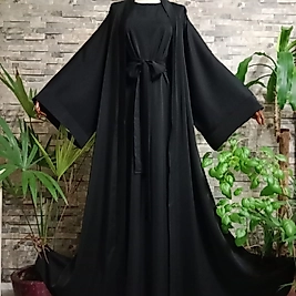 Abaya Zara Krep Kumaştan İç Elbiseli.