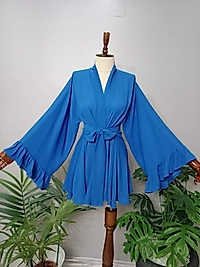 Şifon Krep Kumaştan Özel Tasarım Kimono.