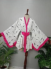 Floş Viskon Kumaştan Tasarım Kimono.
