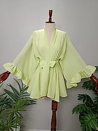 Organze Şifon Kumaştan Özel Tasarım Kimono.